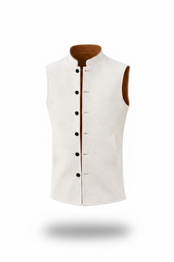 Vest Double face  off white - Camel